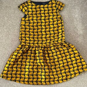 J CREW Crewcuts black & gold girls elephant dress size 14